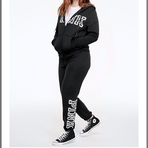 PINK Classic Black Joggers and Sweater Set